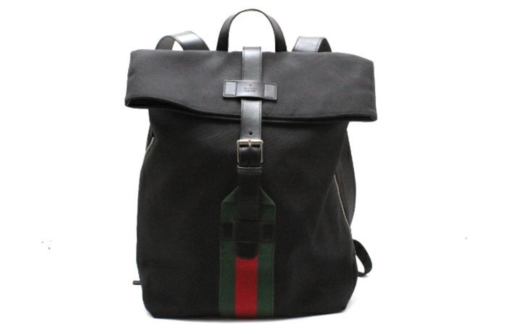 Gucci Band Black Techno Canvas Backpack